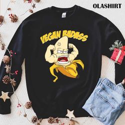 new vegan banana fitness badass funny muscle gym bodybuilding shirt - olashirt