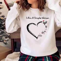new i am a simple woman chicken wine dogs flip flop t-shirt, funny hobbies shirt - olashirt
