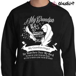 new my grandpa guardian angel memorial shirt , trending shirt - olashirt