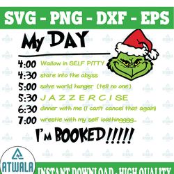 the grinch itinerary, christmas svg png dxf jpg dxf digital download