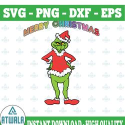 the grinch merry christmas, christmas svg png dxf jpg dxf digital download