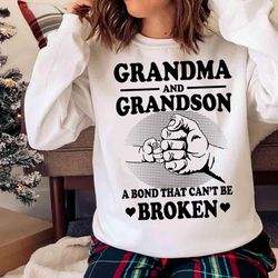 new grandma and grandson bond that cant be broken shirt - olashirt