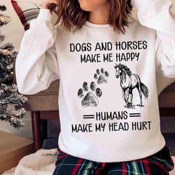new dogs and horses make me happy shirt , trending shirt - olashirt