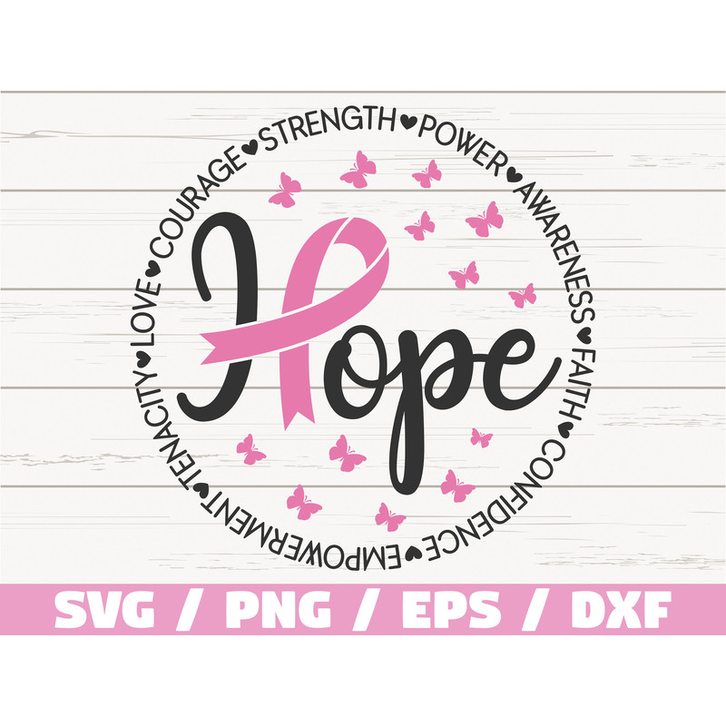 Breast Cancer SVG Hope Ribbon SVG Cut File Cricut Commercial use Silhouette Clip art Cancer Awareness SVG.jpg