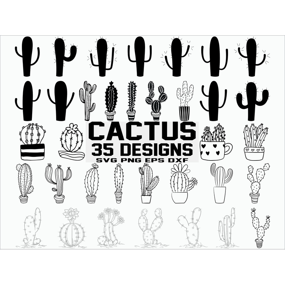 Cactus Svg Bundle Desert Cacti Plants Cactus Vector Cactus Silhouette Files For Cricut Cut File Clipart.jpg