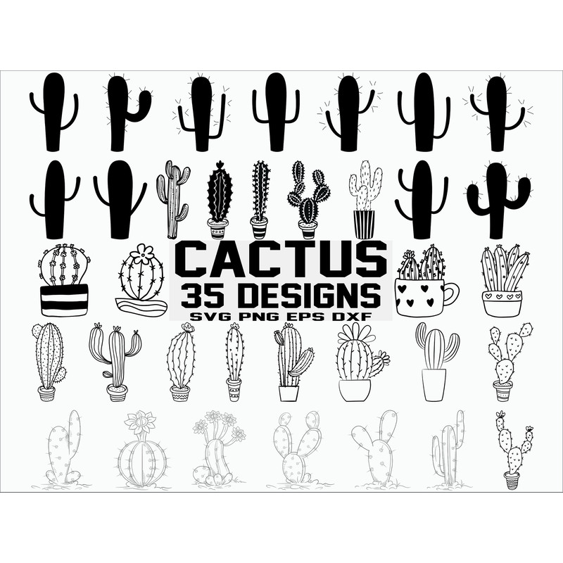 Cactus Svg Bundle Desert Cacti Plants Cactus Vector Cactus Silhouette Files For Cricut Cut File Clipart.jpg