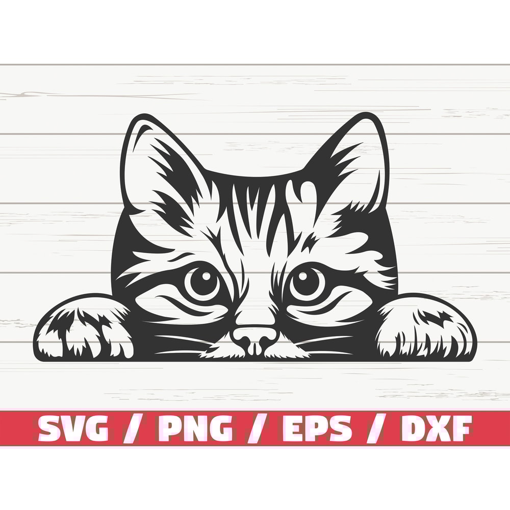 Cat SVG Peeking Cat SVG Cut File Cricut Commercial use Silhouette Cat Mom SVG Cute Cat Svg.jpg