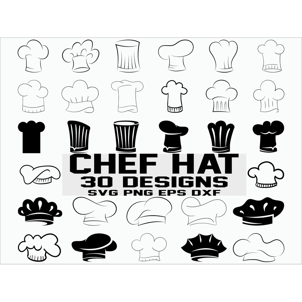Chef Hat SVG chef svg chef hat clipart kitchen svg cook hat svg silhouette cricut cut file.jpg