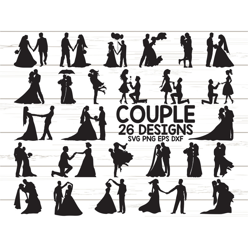 Couple SVG Lovers SVG Clipart Cut Files Cricut Silhouette Vector.jpg