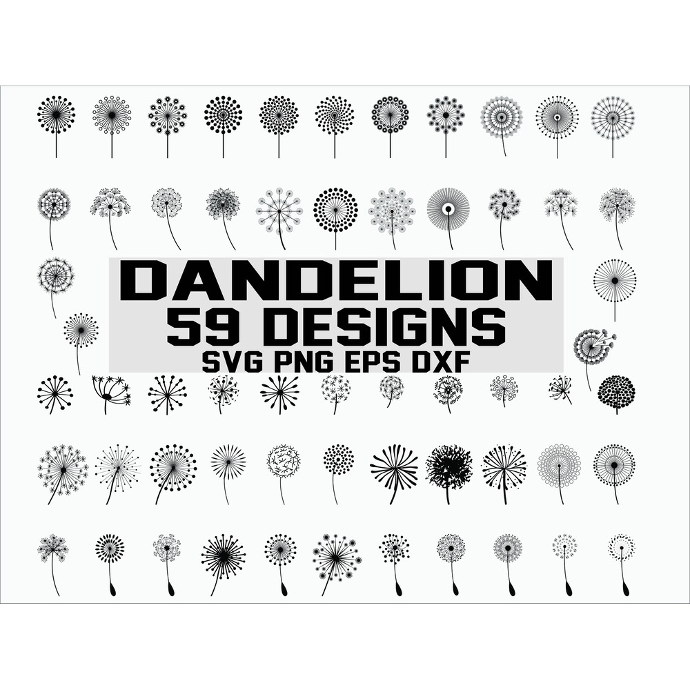 Dandelion svg  dandelion clipart  dandelion silhouette flower svg floral svg flower clipart floral clipart cut file  stencil  vinyl.jpg