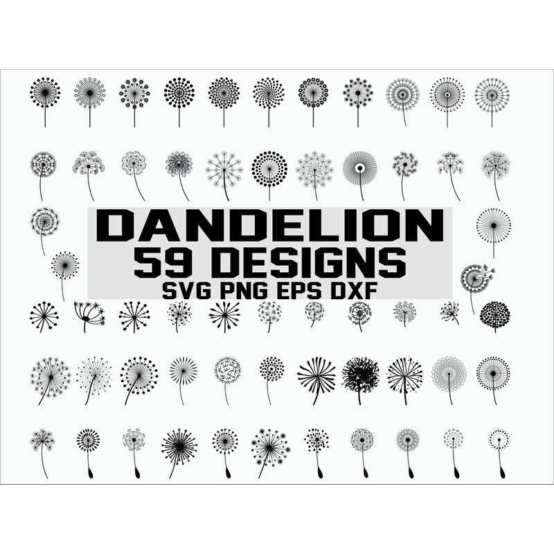 Dandelion svg  dandelion clipart  dandelion silhouette flower svg floral svg flower clipart floral clipart cut file  stencil  vinyl.jpg