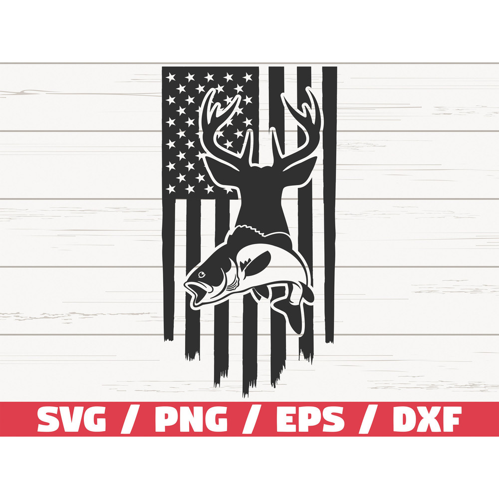 Deer Hunt Flag SVG Fishing Usa Flag SVG Distressed American Flag SVG Cut File Cricut Commercial use Instant Download Hunt Svg.jpg