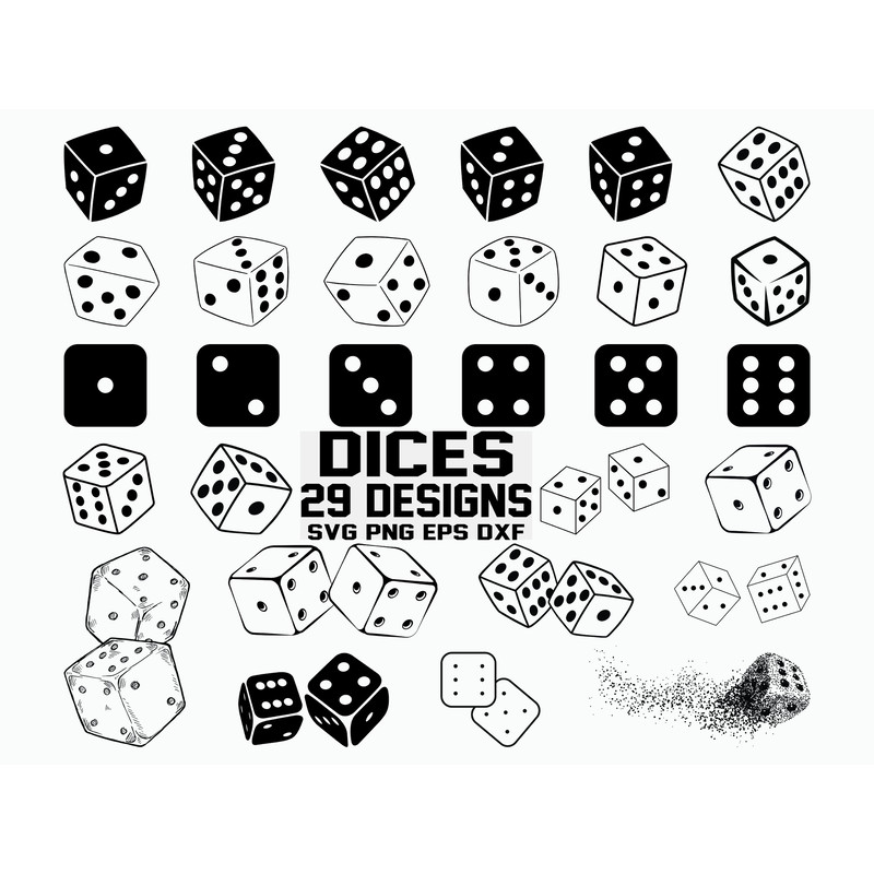 Dice SVG  Gambling Svg  Dice Clipart  Cut File  Cricut  Vector  Dxf  Png  Eps.jpg