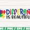 Different Is Beautiful SVG   Cut Files  Commercial use  Cricut  Clip art  Autism Awareness SVG  Printable  Vector  Autism SVG.jpg