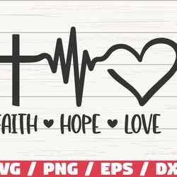 faith hope love svg, cut file, cricut, commercial use
