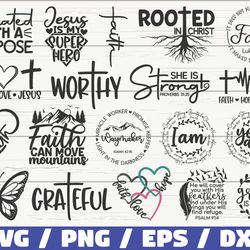 faith svg bundle, cut files, commercial use, cricut
