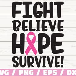 fight believe hope survive svg, cut file, cricut, commercial use