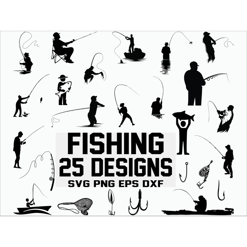 Fishing SVG Fisherman svg Fish svg clipart silhouette cut file cricut decal file digital file stencil file.jpg