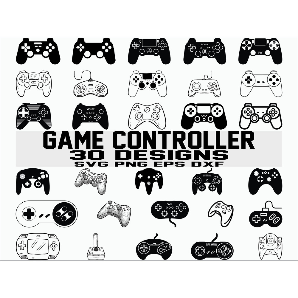 Game Controller SVG joystick svg ps4 playstation Clipart Silhouette Printable Cut Files cricut Instant Download.jpg