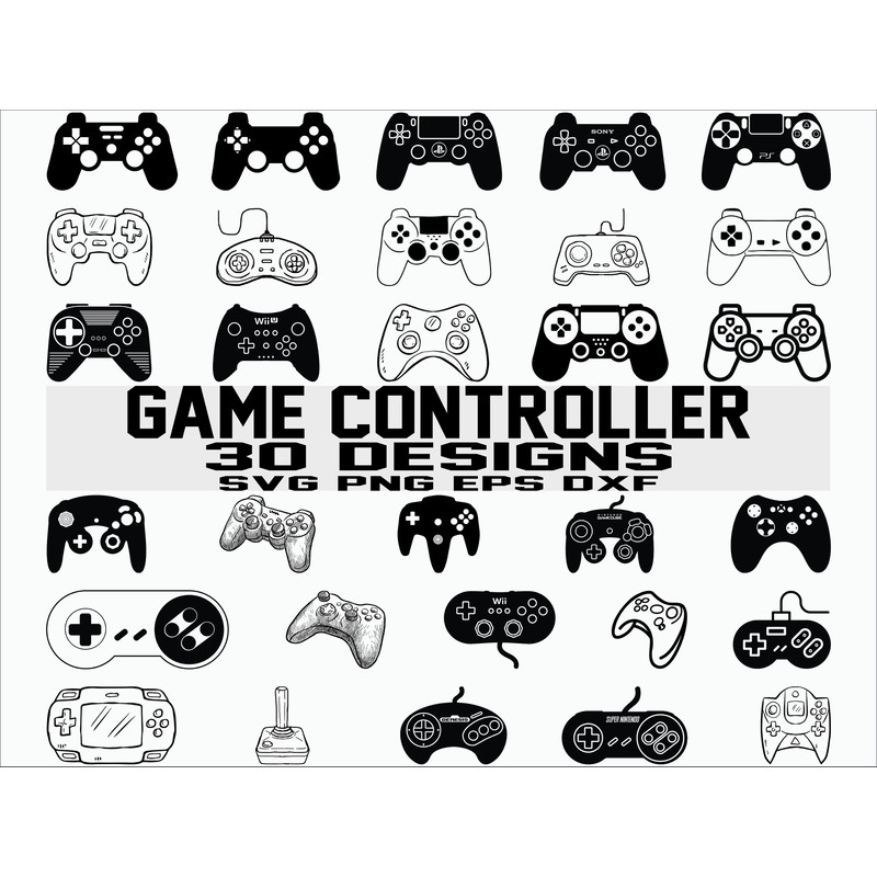 Game Controller SVG joystick svg ps4 playstation Clipart Silhouette Printable Cut Files cricut Instant Download.jpg