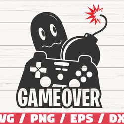 game over svg, gamer svg, game controller svg, cut file