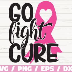 go fight cure svg, breast cancer svg, awareness ribbon svg, cut file