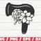 Hairdresser SVG Hairstylist SVG Floral Hair Dryer SVG Cut File Commercial use Cricut Hair Tools Svg Instant Download.jpg