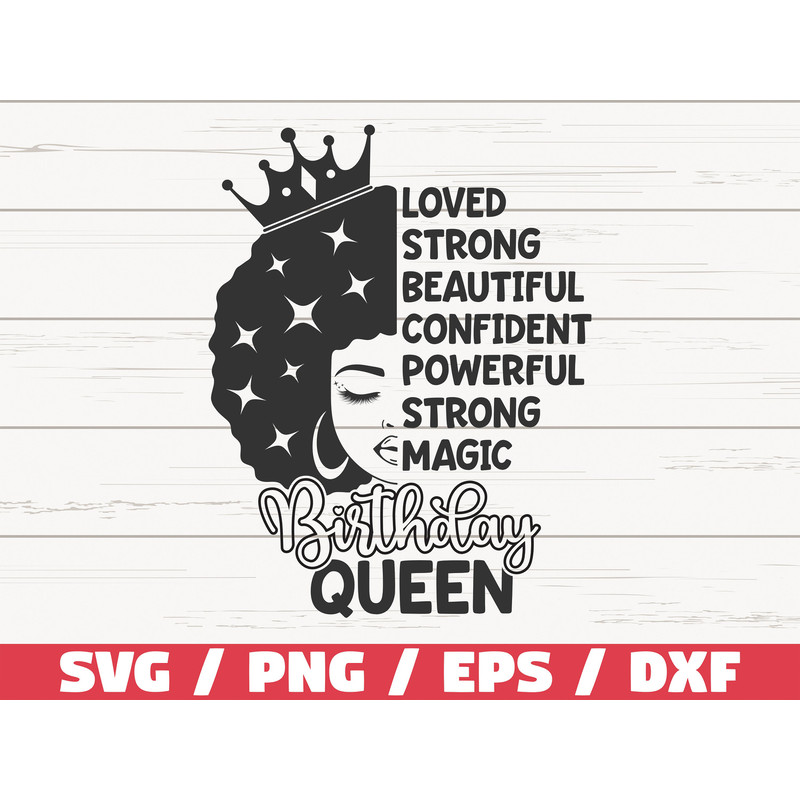 Happy Birthday SVG Birthday Queen SVG Cut File Cricut Commercial use Silhouette Afro Woman SVG.jpg