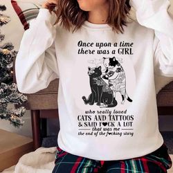 new once upon a time there was a girl who really loved cats and tattoos classic t-shirt - olashirt