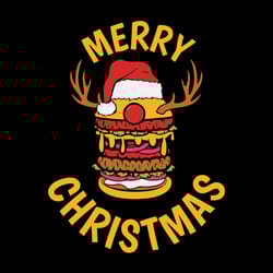 burger christmas svg, christmas cheeseburger svg, happy holidays with cheese svg, logo christmas svg, instant download