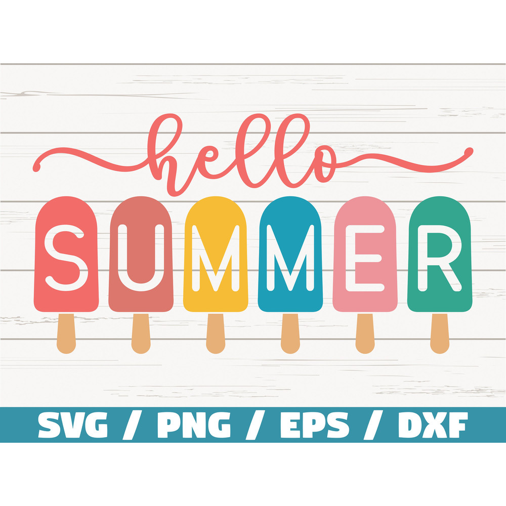 Hello Summer SVG Cut File Cricut Commercial use Instant Download Silhouette Summer SVG Beach SVG Summertime Clip art.jpg