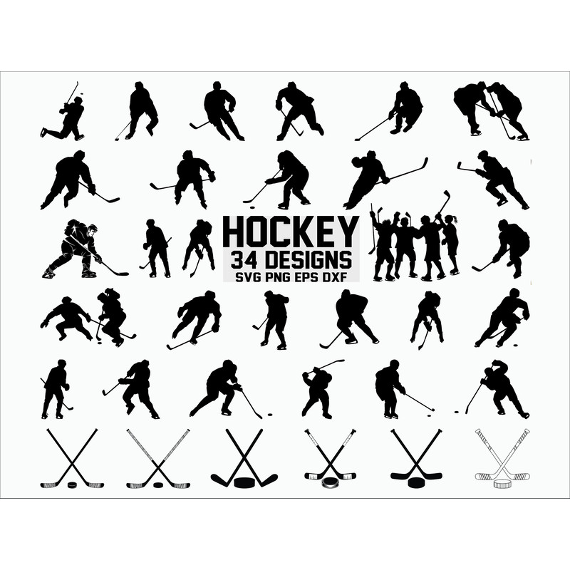 Hockey SVG Hockey clipart Cut FIle Cricut Silhouette Vector Iron on Png Eps Dxf.jpg