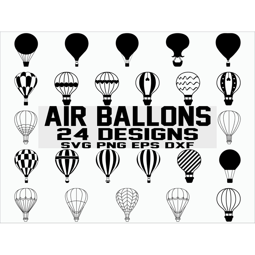 Hot Air Balloon SVG Party Decor svg Air Balloon svg Balloon svg Clipart Cut File Cricut Silhouette Commercial Use.jpg