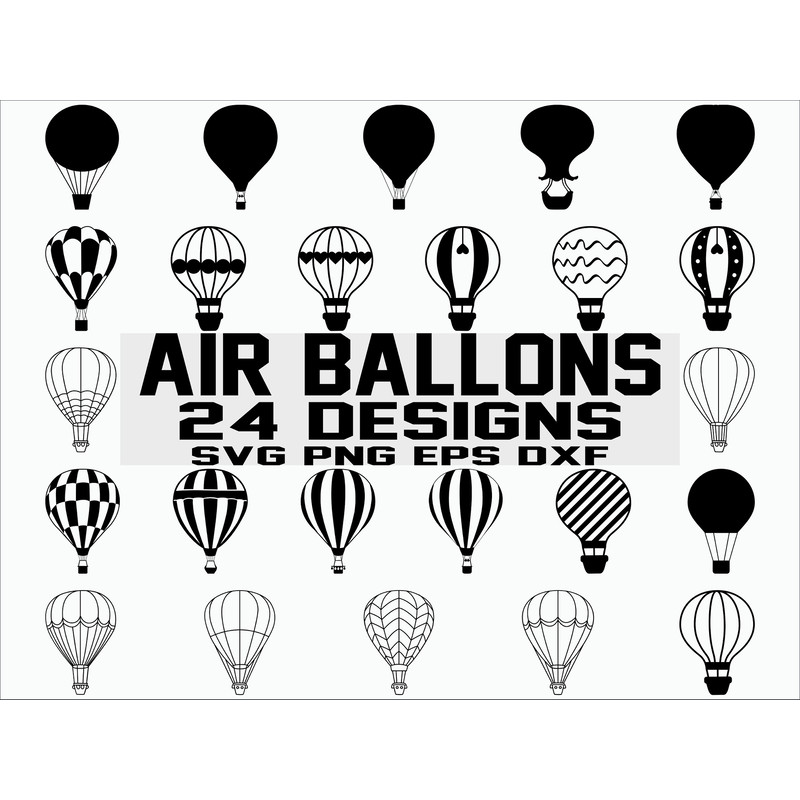 Hot Air Balloon SVG Party Decor svg Air Balloon svg Balloon svg Clipart Cut File Cricut Silhouette Commercial Use.jpg