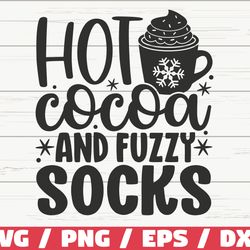 hot cocoa and fuzzy socks svg, winter svg, cut file, cricut