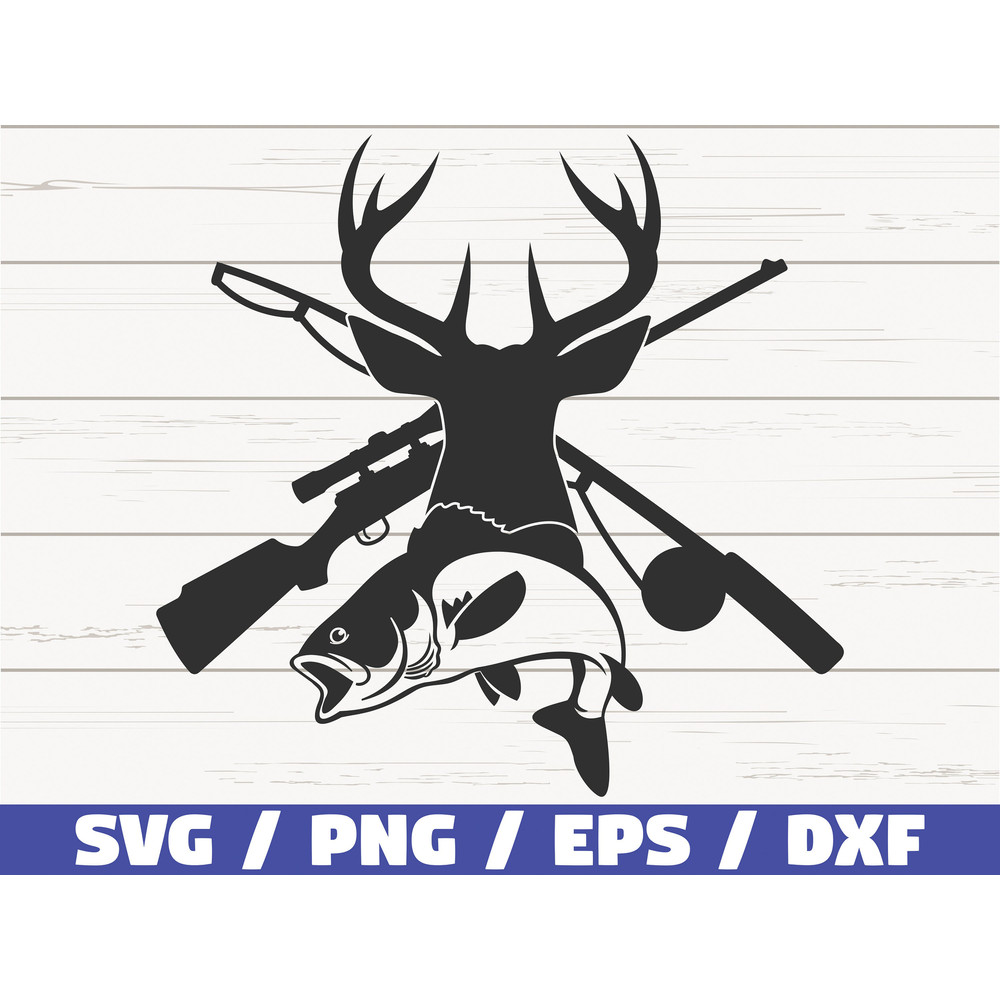 Hunting SVG Deer Head SVG Fishing SVG Cut File Cricut Commercial use Instant Download Silhouette Hunting Season Svg.jpg