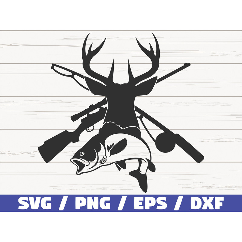 Hunting SVG Deer Head SVG Fishing SVG Cut File Cricut Commercial use Instant Download Silhouette Hunting Season Svg.jpg