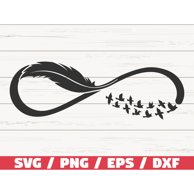 Infinity Symbol SVG  Infinity Bird Feather SVG  Cut File  Cricut  Commercial use  Instant Download  Silhouette.jpg