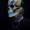 skull mask tattoo blue butterfly