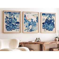 japanese wall art set of 3 poster, art