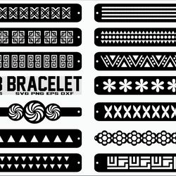 Leather Bracelets SVG, Bracelet template SVG, Jewelry template, Cutting template