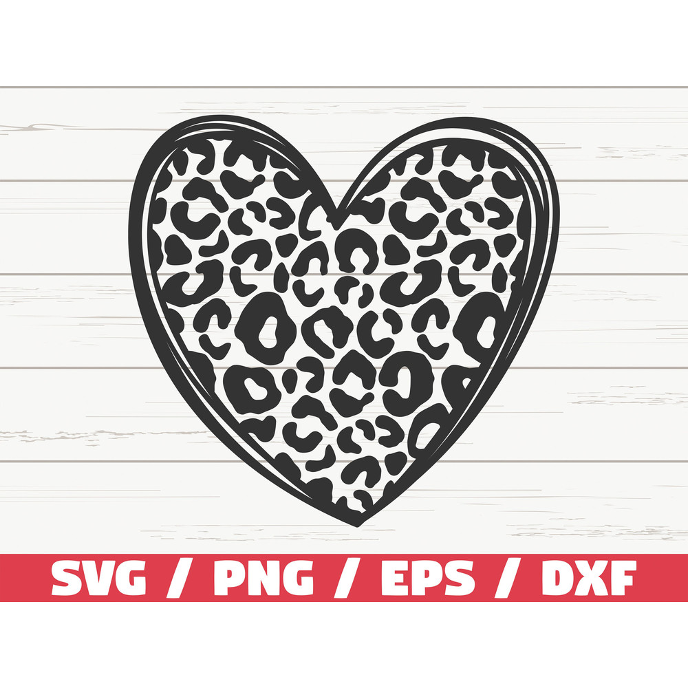 Leopard Heart SVG Cheetah Sports SVG Cut File Cricut Commercial use Valentine's Day SVG Instant Download.jpg