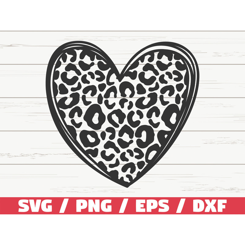 Leopard Heart SVG Cheetah Sports SVG Cut File Cricut Commercial use Valentine's Day SVG Instant Download.jpg