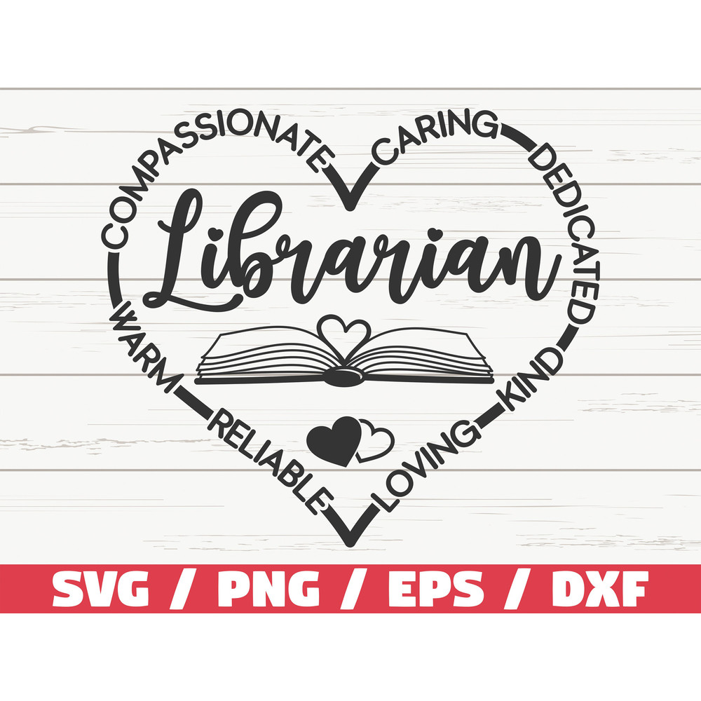 Librarian SVG School Librarian SVG Cut File Cricut Clip art Commercial use Reading SVG Book Quote Book Lover.jpg