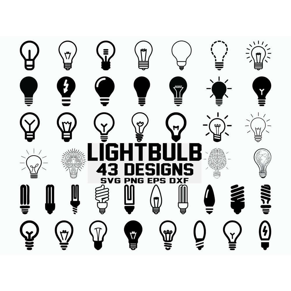 Light bulb SVG  Bulb svg  Clipart  Cricut  Cut File  Silhouette  Decal  Iron on  DXF.jpg