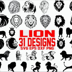 lion svg bundle, lion head svg, wild animal svg, african animal