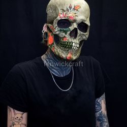 Skull mask - tattoo / Blooming Rose