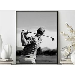 golf poster b&w, golf, poster, wall art, poster