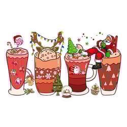 santa christmas coffee png, coffee png, merry xmas png, christmas inspired coffee, christmas latte png instant download