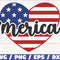 Merica Heart SVG America SVG Cut File Clip art Commercial use Instant Download Silhouette 4th of July American Flag SVG.jpg